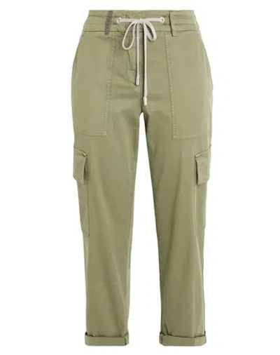 Peserico Woman Pants Military Green Size 2 Cotton, Elastane