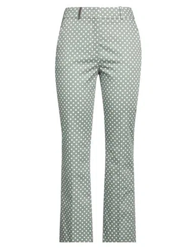 Peserico Woman Pants Military Green Size 12 Cotton, Elastane