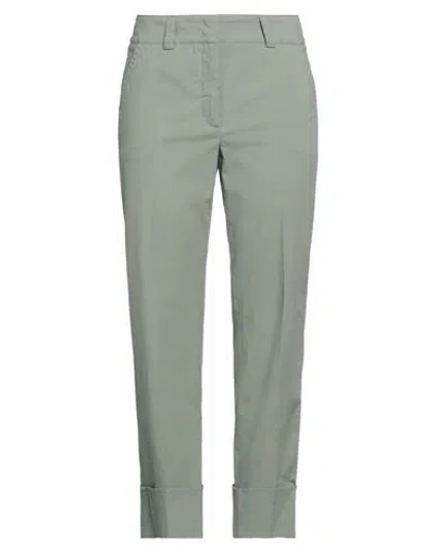 Peserico Woman Pants Military Green Size 12 Cotton, Elastane