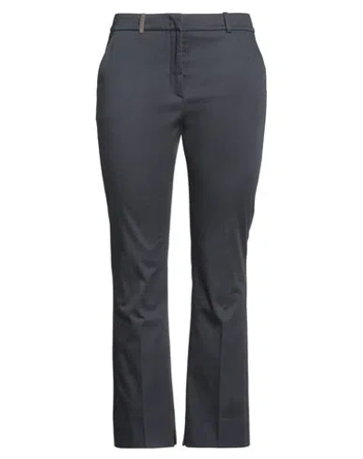 Peserico Woman Pants Navy Size 10 Cotton, Elastane
