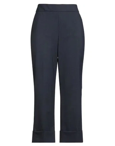 Peserico Woman Pants Navy Size 10 Wool, Polyester, Elastane In Blue