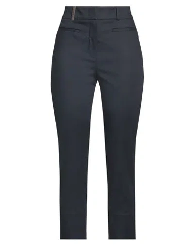 Peserico Woman Pants Navy Size 14 Cotton, Viscose, Elastane