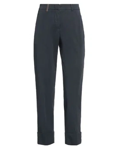 Peserico Woman Pants Navy Size 2 Cotton, Elastane