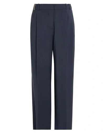 Peserico Woman Pants Navy Size 6 Virgin Wool, Elastane In Blue