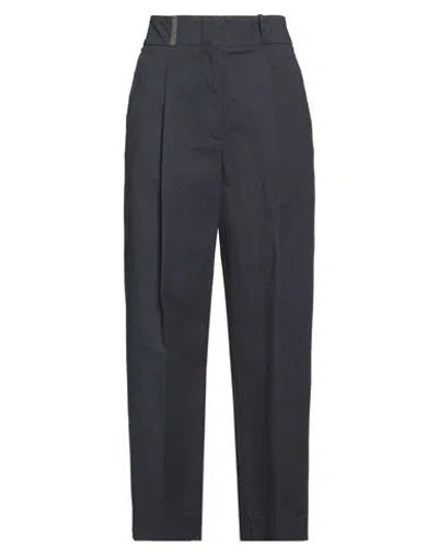 Peserico Woman Pants Navy Size 8 Cotton, Elastane