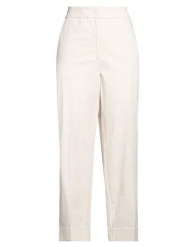 Peserico Woman Pants Off White Size 10 Cotton, Elastane