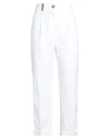 Peserico Woman Pants Off White Size 10 Cotton, Elastane In White
