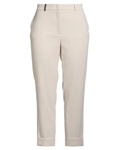 Peserico Woman Pants Off White Size 14 Polyester In Gray