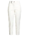 Peserico Woman Pants Off White Size 6 Cotton, Elastane