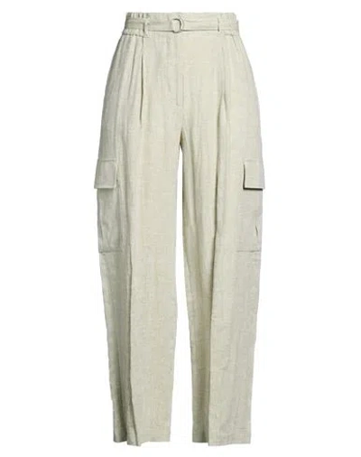 Peserico Woman Pants Off White Size 6 Linen In Green