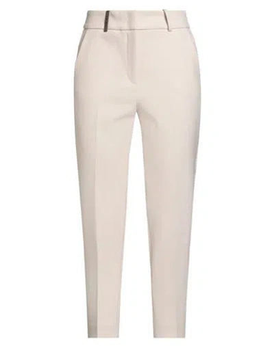 Peserico Woman Pants Off White Size 6 Polyester, Viscose, Cotton, Elastane In Neutral