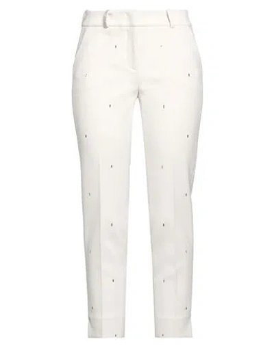Peserico Woman Pants Off White Size 6 Polyester, Viscose, Cotton, Elastane