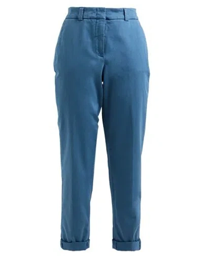 Peserico Woman Pants Pastel Blue Size 10 Cotton, Elastane