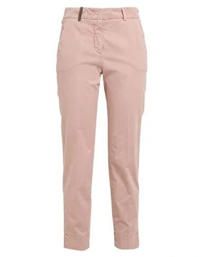 Peserico Woman Pants Antique Rose Size 4 Cotton, Elastane In Pink