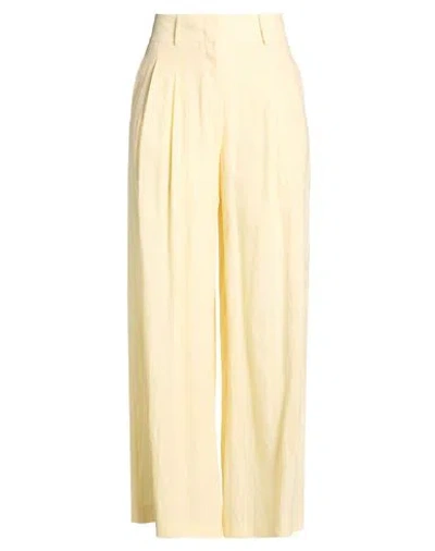 Peserico Woman Pants Pastel Yellow Size 10 Linen