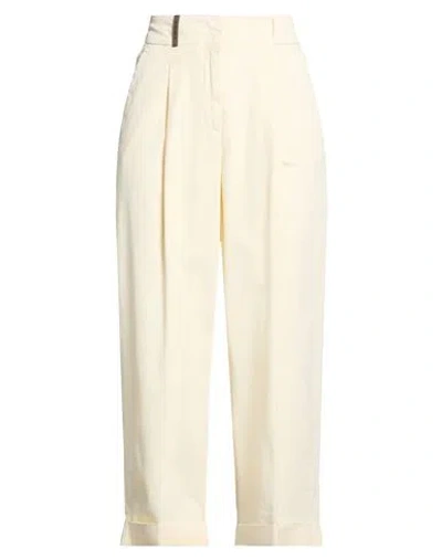 Peserico Woman Pants Pastel Yellow Size 10 Linen, Cotton, Elastane