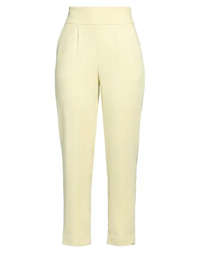 PESERICO PESERICO WOMAN PANTS PASTEL YELLOW SIZE 10 VISCOSE, ELASTANE