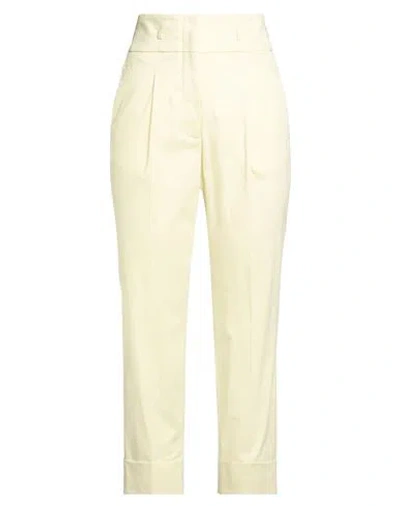 Peserico Woman Pants Pastel Yellow Size 12 Cotton, Elastane