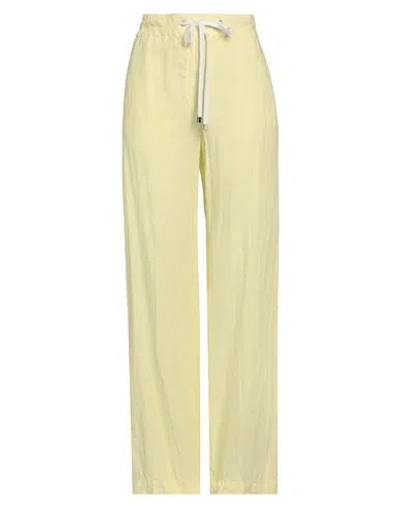 Peserico Woman Pants Pastel Yellow Size 12 Linen, Cotton