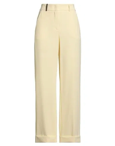 Peserico Woman Pants Pastel Yellow Size 12 Polyester In Green
