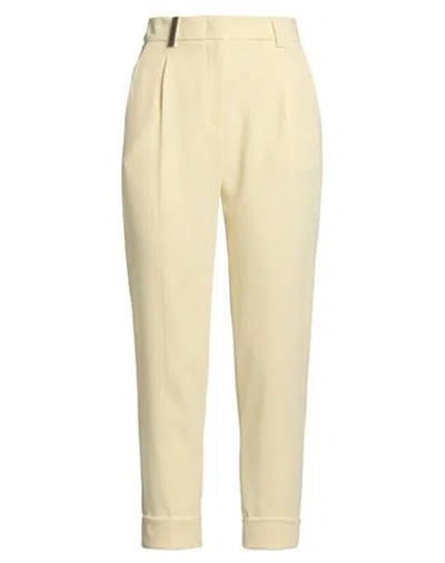 Peserico Woman Pants Pastel Yellow Size 6 Polyester