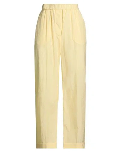 Peserico Woman Pants Pastel Yellow Size 8 Cotton, Polyester In Brown
