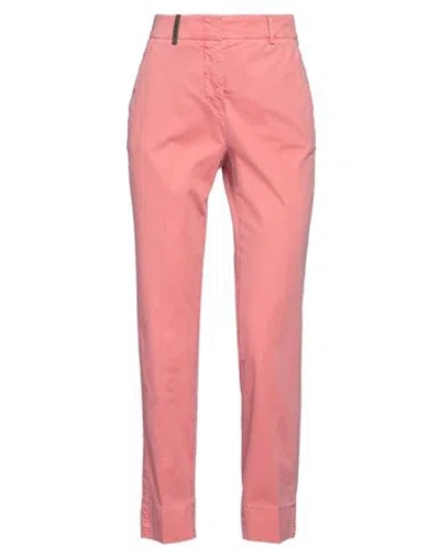 Peserico Woman Pants Coral Size 4 Cotton, Elastane In Pink