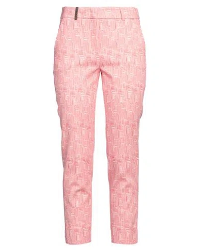 Peserico Woman Pants Pink Size 16 Cotton, Elastane