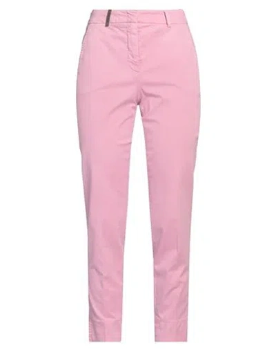 Peserico Woman Pants Pink Size 4 Cotton, Elastane