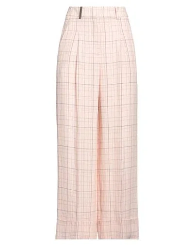 Peserico Woman Pants Pink Size 6 Linen, Polyamide, Polyester