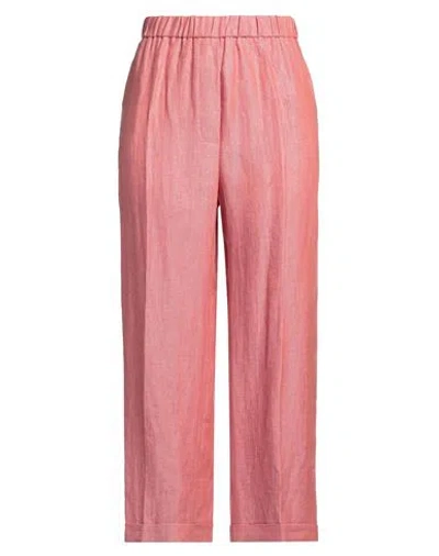 Peserico Woman Pants Red Size 14 Linen