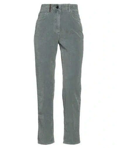 Peserico Woman Pants Sage Green Size 14 Cotton, Elastane