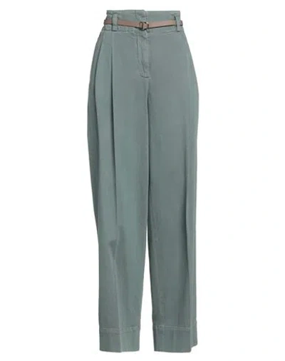 Peserico Woman Pants Sage Green Size 4 Cotton, Elastane