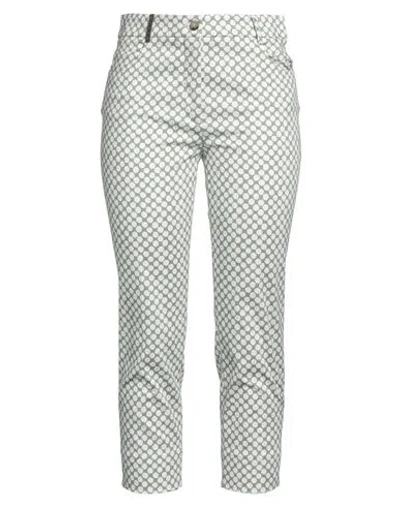 Peserico Woman Pants Sage Green Size 6 Cotton, Elastane In Multi