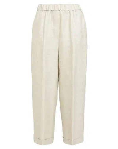 Peserico Woman Pants Sage Green Size 6 Linen, Viscose In Sage Green
