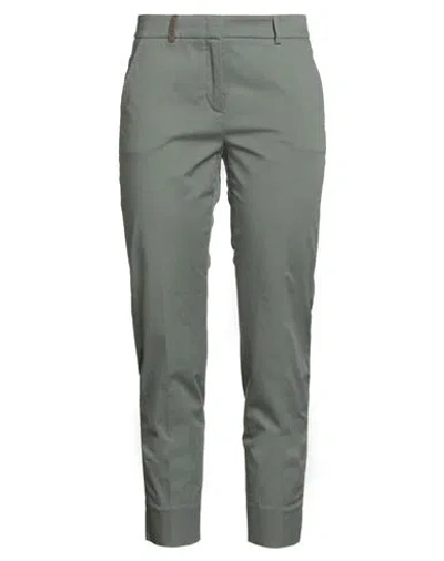 Peserico Woman Pants Sage Green Size 8 Cotton, Elastane