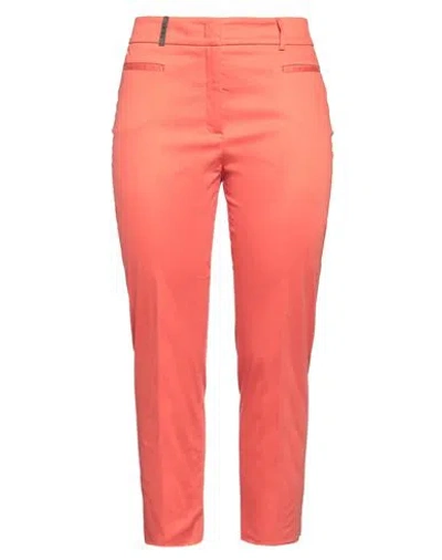 Peserico Woman Pants Salmon Pink Size 8 Cotton, Elastane