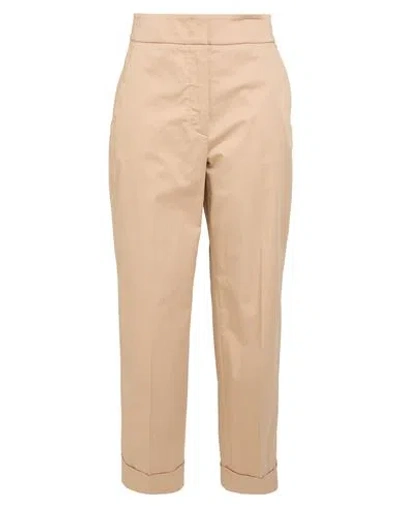 Peserico Easy Woman Pants Beige Size 14 Cotton, Viscose, Elastane