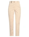 Peserico Woman Pants Sand Size 2 Cotton, Elastane, Leather In Beige