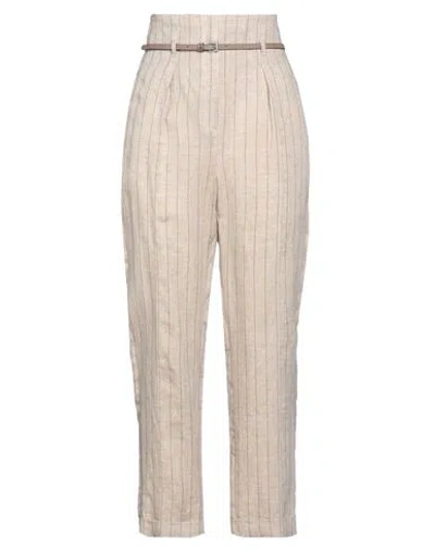 Peserico Woman Pants Sand Size 10 Linen In Beige