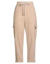 Peserico Woman Pants Sand Size 10 Wool, Polyester, Viscose, Polyamide, Elastane In Neutral
