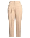 Peserico Woman Pants Sand Size 12 Cotton, Elastane In Beige