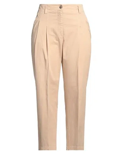 Peserico Woman Pants Sand Size 12 Cotton, Elastane In Beige