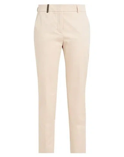 Peserico Woman Pants Beige Size 2 Cotton, Elastane