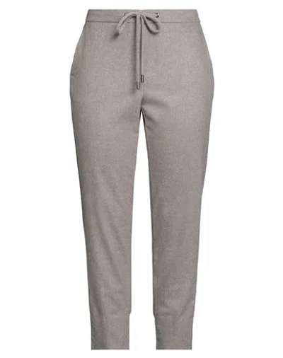 Peserico Woman Pants Sand Size 12 Wool, Polyester, Viscose, Polyamide, Elastane In Gray