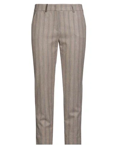Peserico Woman Pants Sand Size 14 Virgin Wool, Polyester, Elastane, Cotton, Nylon In Neutral