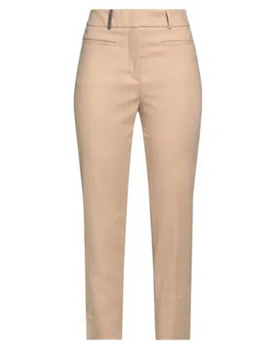 Peserico Woman Pants Beige Size 8 Cotton, Viscose, Elastane