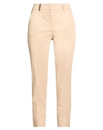 Peserico Woman Pants Sand Size 2 Cotton, Elastane In Neutral