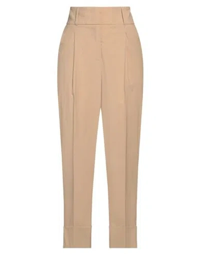 Peserico Woman Pants Sand Size 4 Polyester, Viscose, Elastane In Beige