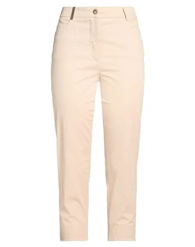 Peserico Woman Pants Sand Size 6 Cotton, Elastane In Pink